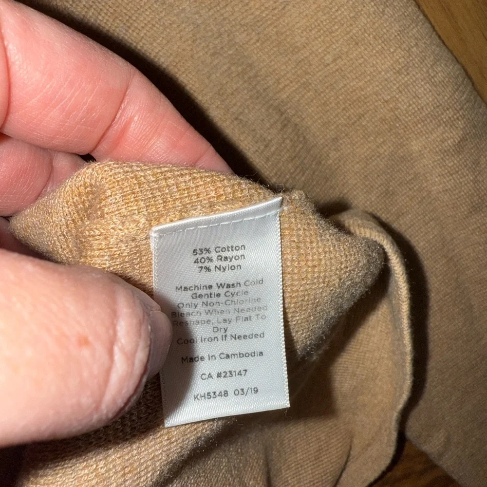 Talbots women cotton blend‎ light sweater tan size medium - Picture 4 of 4